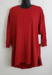 Athleta Women's Red Tranquility Over-Sized Top Long Sleeve Size M NWT