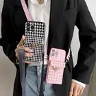 Crossbody Wallet Card Bag Holder Phone Cover Girl +Strap For iPhone Samsung Case