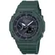 【CASIO 卡西歐】G-SHOCK 八角錶殼耐衝擊運動太陽能藍芽雙顯腕錶/綠(GA-B2100-3A)