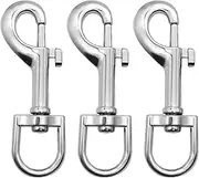 3 Pcs Dog Lead Hook, Heavy Duty Dog Lead Clip Clasp 360° Swivel Snap Hooks Trigger Clip Zinc Alloy Lobster Claw Clasps for Dog Leash Webbing Collar