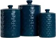 Kitchen Canister, 3 Piece Set, Ocean Navy
