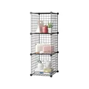 SOGA Black 3-Tier Cube Shelf