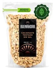 Cacahuate Natural Tostado Pelado Sin Sal 1Kg – Snack Saludable- Roasted Unsalte