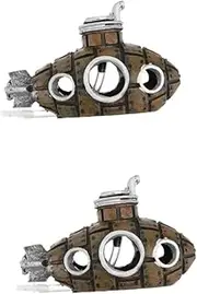 Ipetboom 2 Pcs Retro Fish Tank Decorations Resin Craft Submarine Ornament for Aquariums Vivid Debris Decorations for Fresh Aquariums