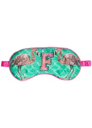 Jessica Russell Flint F Is For Flamingo Silk eye Mask - Green ONE SIZE