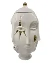 Jonathan Adler Gilded Muse Frida Vase/Urn White & Gold Large 9.5" Dia, 16" H New