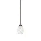 Toltec Paramount 1 Light Mini Pendant, Nickel, 5" Black Fusion - 3401-BN-4165