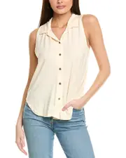 Project Social T No Games Collared Button Front Tank