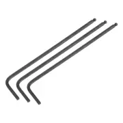 3pcs 2.5mm Ball End Hex Key Wrench, L Shaped Long Arm CR-V Repairing Tool, Black