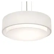 AFX Lighting Sanibel 3 Light 18" Pendant, Nickel/Linen White - SAP1824MBSN-LW