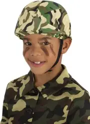 Smiffys 53288 Kids Army Camo Helmet, Unisex Children, Green, One Size