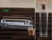 20pcs 15ml 22*60*20mm Sample Vials Clear Glass Bottles with Corks Jars