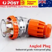 56PA 5 Pin 32 Amp 3 Phase Male Angled Plug Industrial IP 66 Weatherproof DF