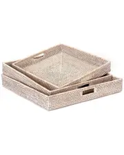 Napa Home & Garden Set of 3 Burma Rattan Ottoman Trays