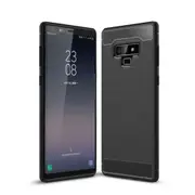 2 Pcs Brushed Texture Carbon Fiber Shockproof TPU Case for Galaxy Note 9(Black)