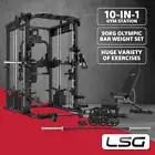 NEW LSG GRK200 with FID Bench, 90kg Olympic Weights - Barbell and Rubber Tri-Gri