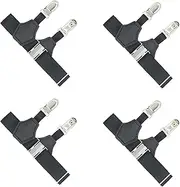 [JHJEWH] Mens Sock Suspenders,Sock Garters for Men with Non-Slip Clips,Elastic Adjustable Socks Holders Keep Socks In Place, Black, Medium