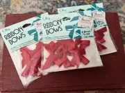 Adorable Vintage Offray Red Ribbons New 3 Packs