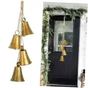 Gold Cow Bell Ornaments for Christmas Rustic 4 Pcs Matte Black Christmas Bells