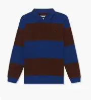 RM Williams Rugby Mens Size 3XL Brown Blue Long Sleeve Shirt Jumper Tweedale