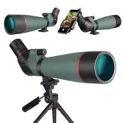20-60x80 Spotting Scopes for Target Shooting, BAK4 Waterproof Spotting Scope ...
