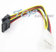 10PCS 4 Pin IDE Molex to 2 Serial ATA SATA Hard Drive Power Adapter Cable wire