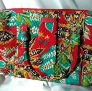 Vera Bradley's HADLEY SATCHEL in RUMBA Pattern, Purse, Reds, Cotton, NWT