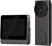 Wireless Video Doorbell, Mobile Surveillance Camera, Intercom, 4.3 Inch Screen, 130° Wide Angle, Two-Way Talk, Battery Powered