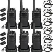 RT68 Two Way Radios with Earpiece, Heavy Duty Walkie Talkies for Adults, Compact