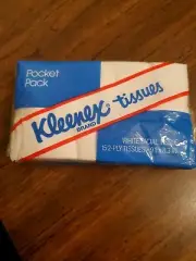 Vintage 1988 Kleenex Brand Tissues Pocket Pack Full Size Pocket Fold