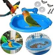 Bathtub for Birds, Cage Shower Accessories Bath for Cleaning Food, Hanging Water Shower Box for Small Parrots Cockatiel Canary Lovebirds