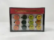 Vintage Glitter Enamel Smile Face Rings For Kids display Of 12 Novelty 89s 90s?