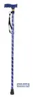 Extendable Plastic Handled Walking Stick Wth Engraved Pattern Blue
