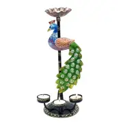 Metal Decorative Peacock Showpiece Tea Light Candle Holder for Home/Office Decor