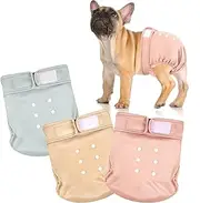 wegreeco XX-Large Dog Diapers Female No Tail Hole in Morandi, Reusable French Bulldog Diapers Female