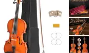 1/4 Acoustic Violin Starter Kit for Beginners Student with Bow, Extra Strings,