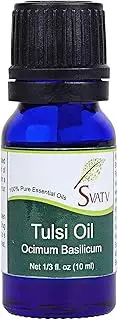 SVATV Tulsi Essential Oil For Yoga Massage & Therapeutic Grade, Boost Uplifted Mood & Room fragrance Oil for Diffuser, Aromatherapy Oils, DIY Personal Care - 10ml