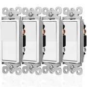 1-Way 3-Way No Dimmer Light Switch 120V 15A Easy Wiring On Off Control Single 4×