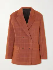 [MCQ ALEXANDER MCQUEEN] MCQ ALEXANDER MCQUEEN - Biosis Double-breasted Checked Corduroy Blazer - Orange - IT40 IT 40 Orange