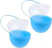 2 PC Eggs Clear Eggs Egg-Shaped Pails Egg Holder Theme Party Favor Plastic Fillers Eggs Empty Basket Plastic Egg Container Egg Sky-Blue Pp