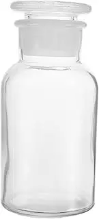 Ciieeo 1Pc Narrow Mouth Glass Reagent Bottle for Chemicals and Solvents Laboratory Accessory with Frosted Glass Stopper Stable Base Design for Accurate Measurement
