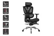 Ergolux Pro Ergonomic Mesh Office Chair with Footrest (Black)