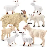 Goat Figurine 8PCS Toy Set - Sheep and Farm Animal Figurines, Goat Decor, Preschool Toys, Kids Gifts