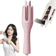 Seemee Auto Hair Curler, Automatic Hair Curling Lron, 28mm Fast Heating Hair Curler, Anti-Tangle Automatic Hair Curl Wand with 3-Speed Temperature& 2 Timer Reminder (Pink)