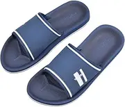 [Harssidanzar] Slide Sandals For Mens,Open Toe Sandals with Soft Lightweight Arch Support Footbed KM231UK