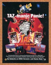 Taz Escape From Mars Genesis Original 1993 Ad Authentic Looney Video Game Promo