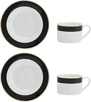 Mikasa Luxe Deco Band Tea Cup Set, 200 ml Capacity (2 Pieces)