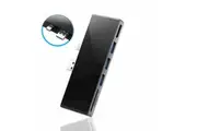 SH767 USB 3.0 Hub SD/TF Card Reader 6 Ports DP 4K 30Hz Adapter for U Disk Printer Mouse Phone