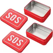 Kisangel 2-pc Set Survival Storage Box Solid Iron Multi-use Case for Tools Outdoor Activities Camping Hiking