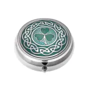 Luxury Celtic Pillbox Green Silver Plated Brand New and Boxed